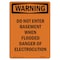Signmission OSHA Warning Sign, 10" Height, Rigid Plastic, Do Not Enter Basement When Flooded, Portrait OS-WS-P-710-V-13077 - alternate 1